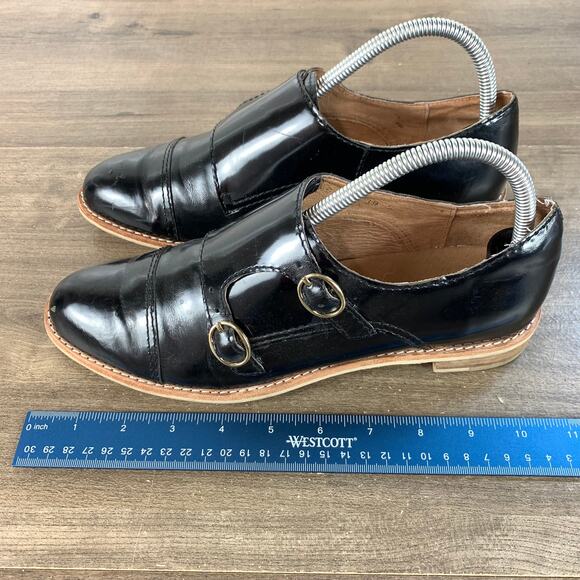 Antropologie All Black Mens Dress Shoes Double Monk Strap Loafers 6.5 US 39.5 EU - Picture 4 of 10